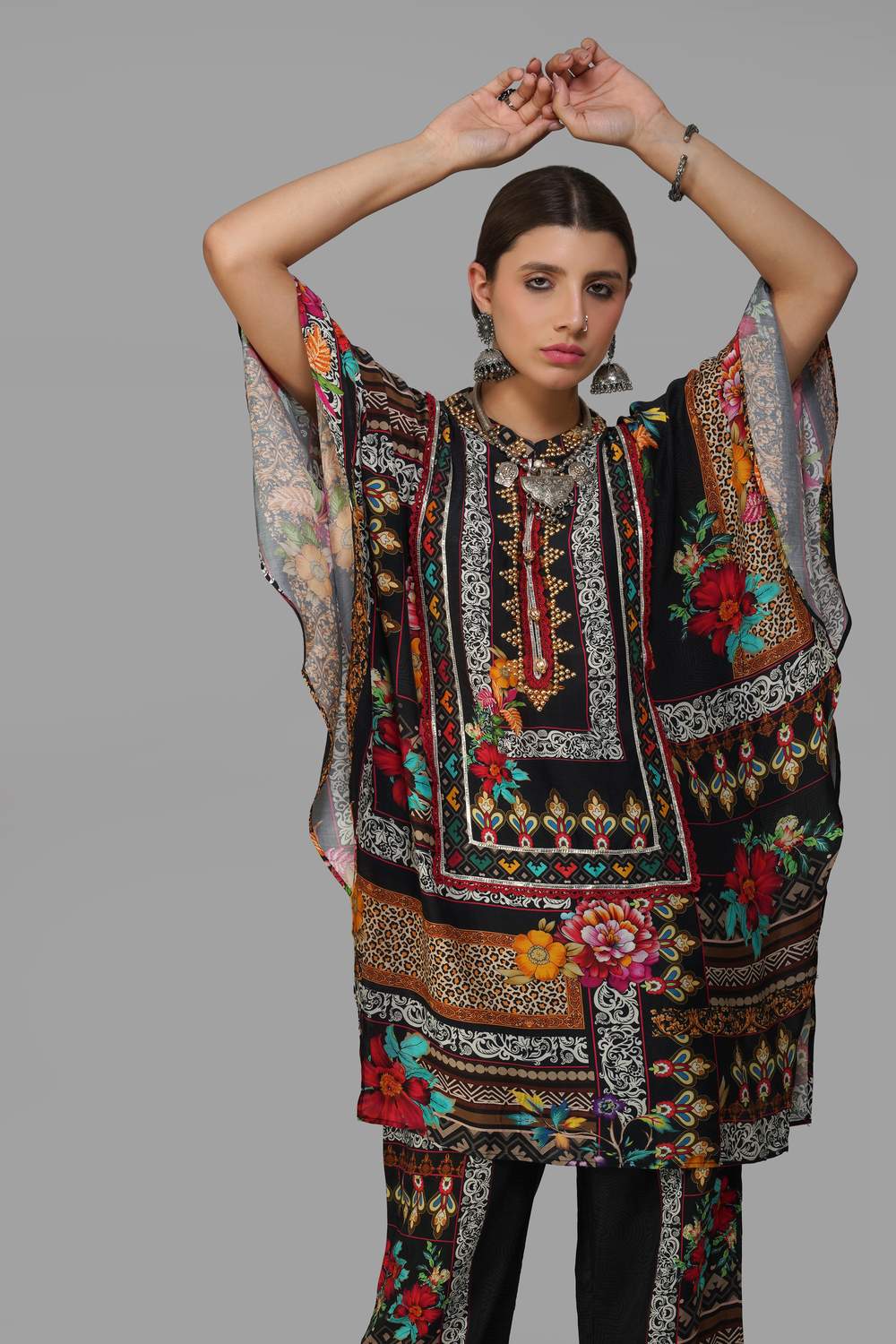Sawariya Noir Garden Co-ord Set in Cotton Muslin