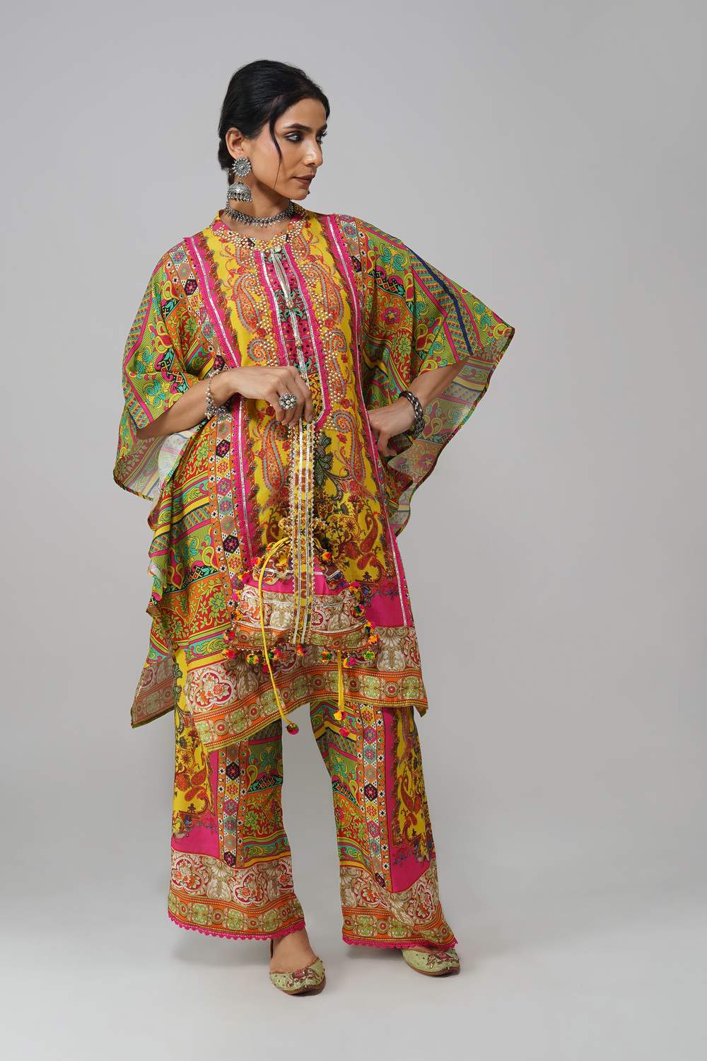Multicolor printed cotton muslin co-ord set