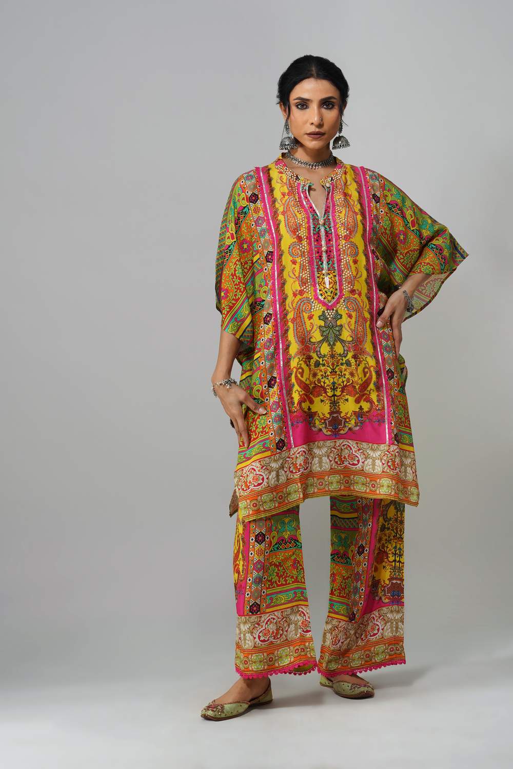 Multicolor printed cotton muslin co-ord set