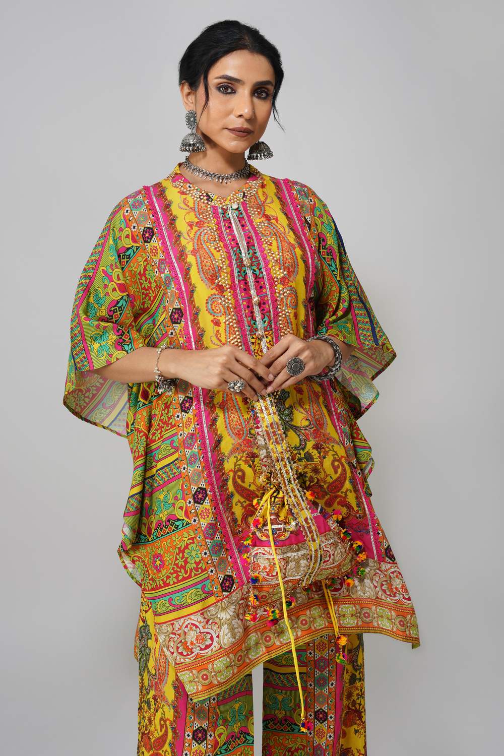 Multicolor printed cotton muslin co-ord set