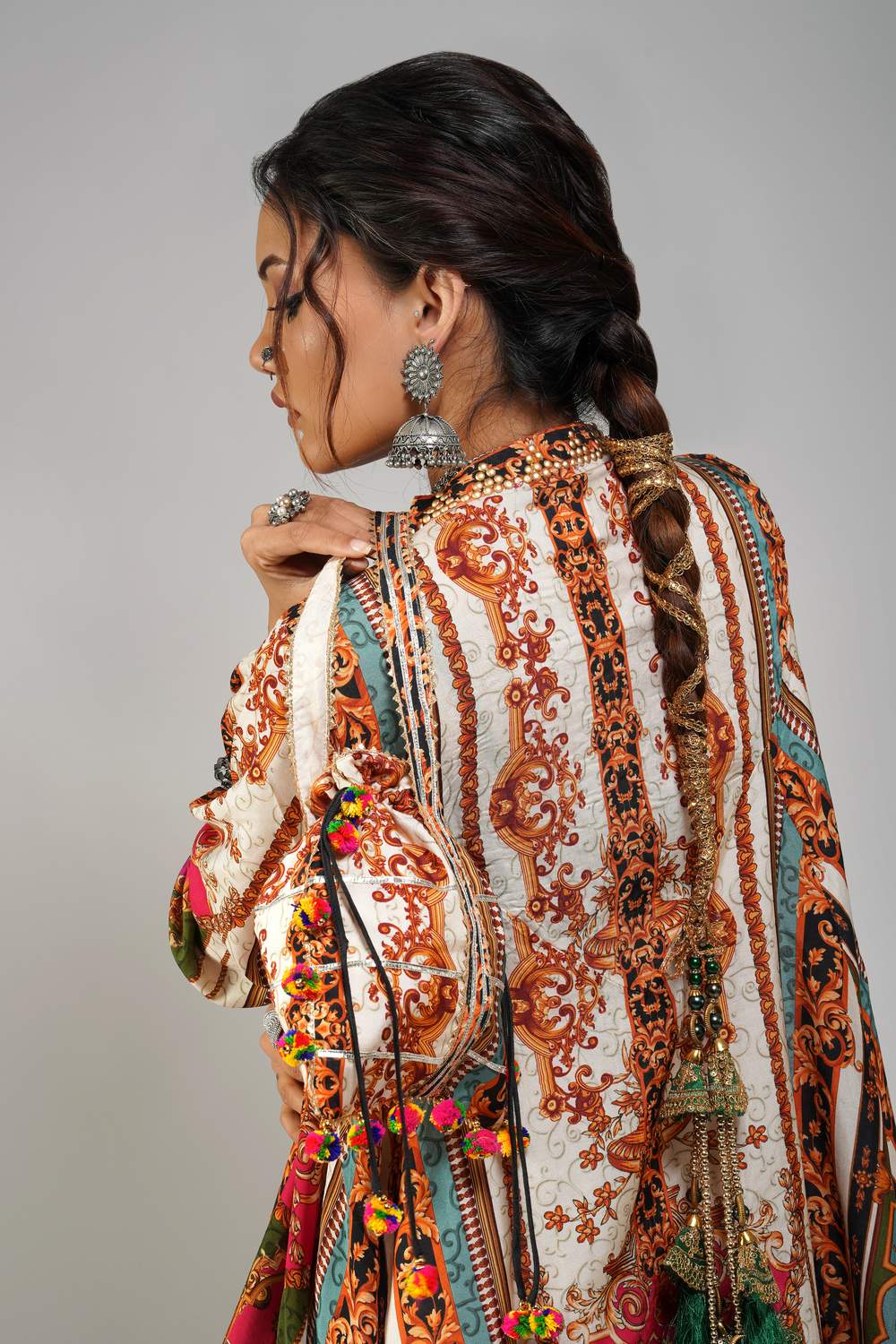 Vintage-inspired printed co-ord set in cotton muslin