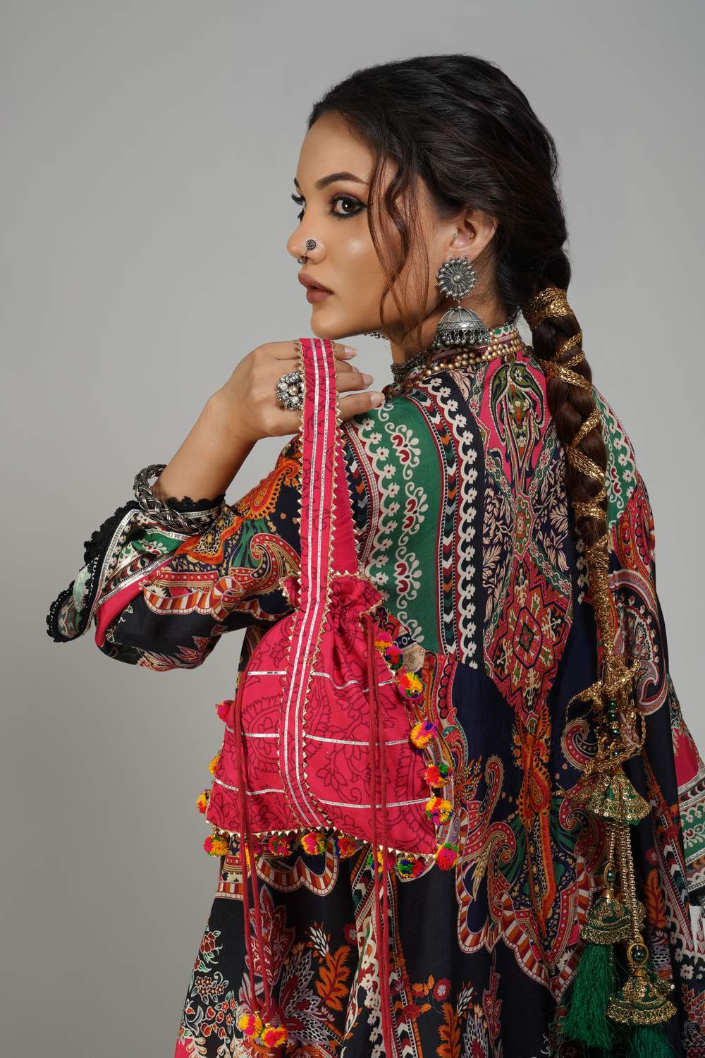 Bohemian Blossom Printed Co-ord Set in Cotton Muslin
