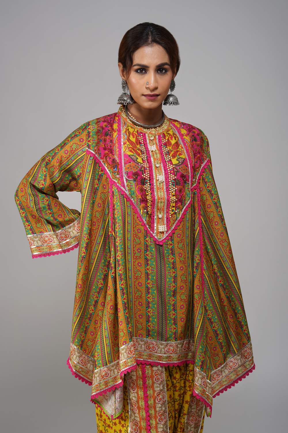 Gulmohar Bloom Ensemble in Cotton Muslin