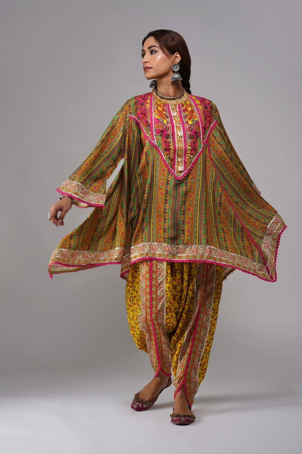 Gulmohar Bloom Ensemble in Cotton Muslin