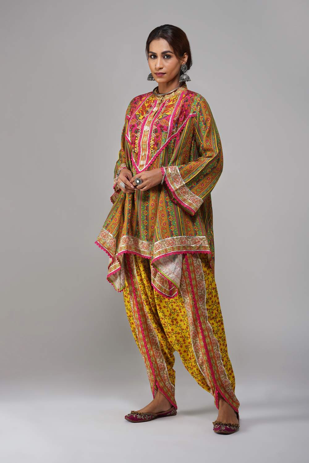 Gulmohar Bloom Ensemble in Cotton Muslin