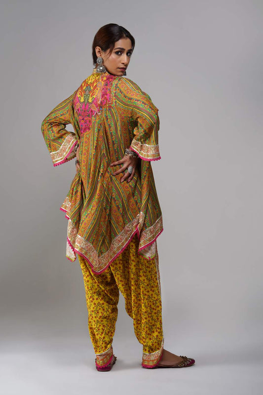 Gulmohar Bloom Ensemble in Cotton Muslin
