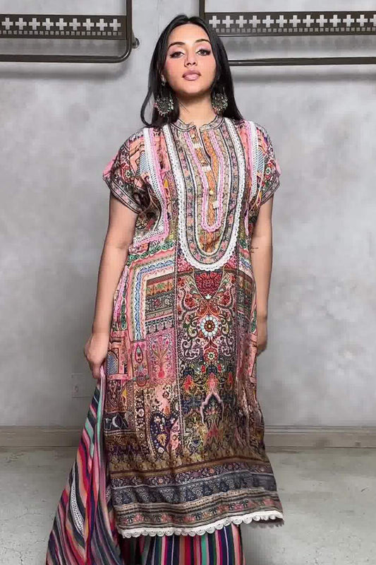 Noorani Heritage A-Line Suit Set in Cotton Muslin