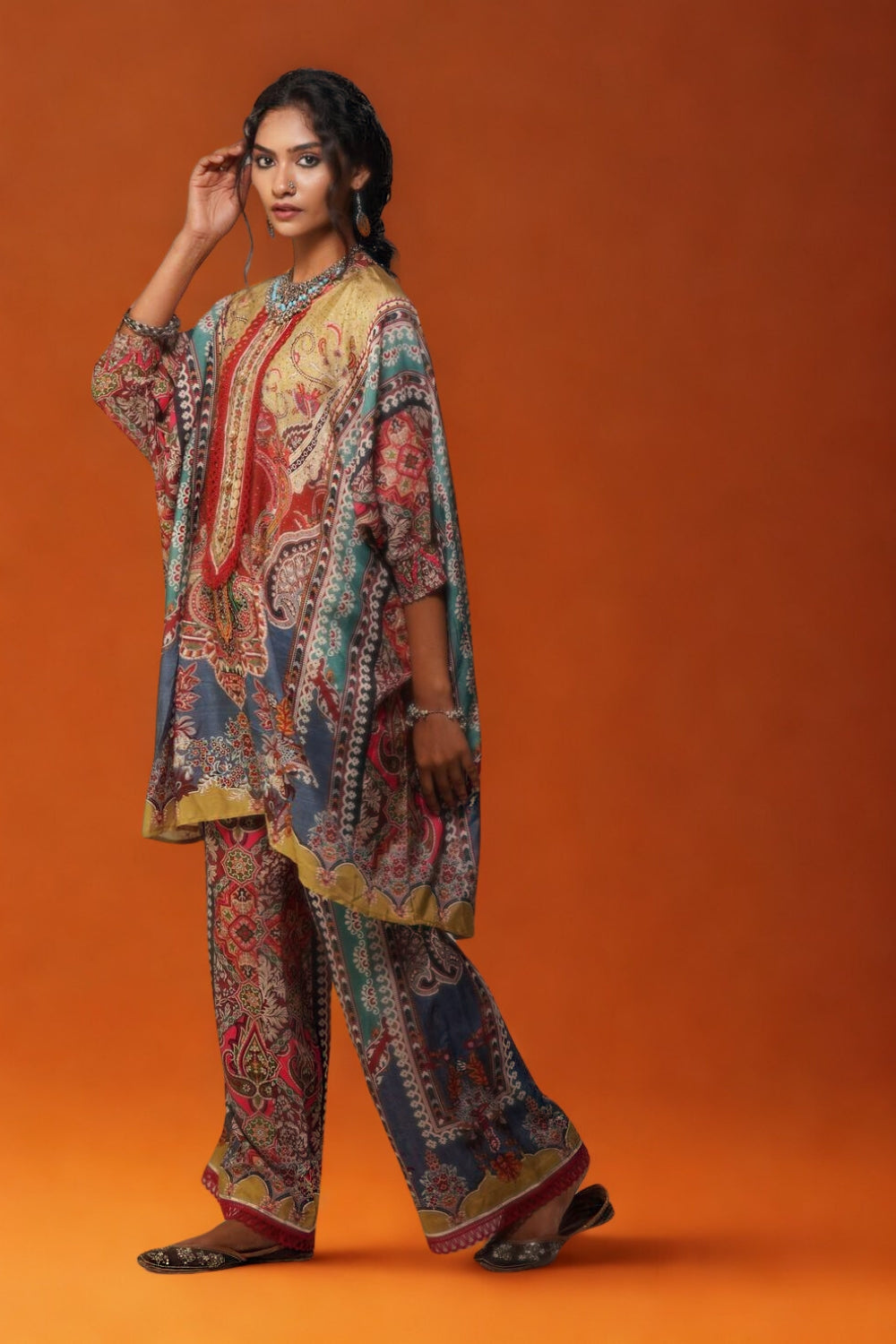 Sawariya Cm-Cotton Muslin Printed Co-ord Set with Mirror Embellishments