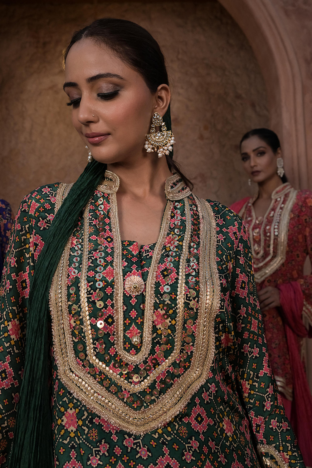 Kai Green Crepe Kurti Pant Set Designer Indian Ethnic Wear