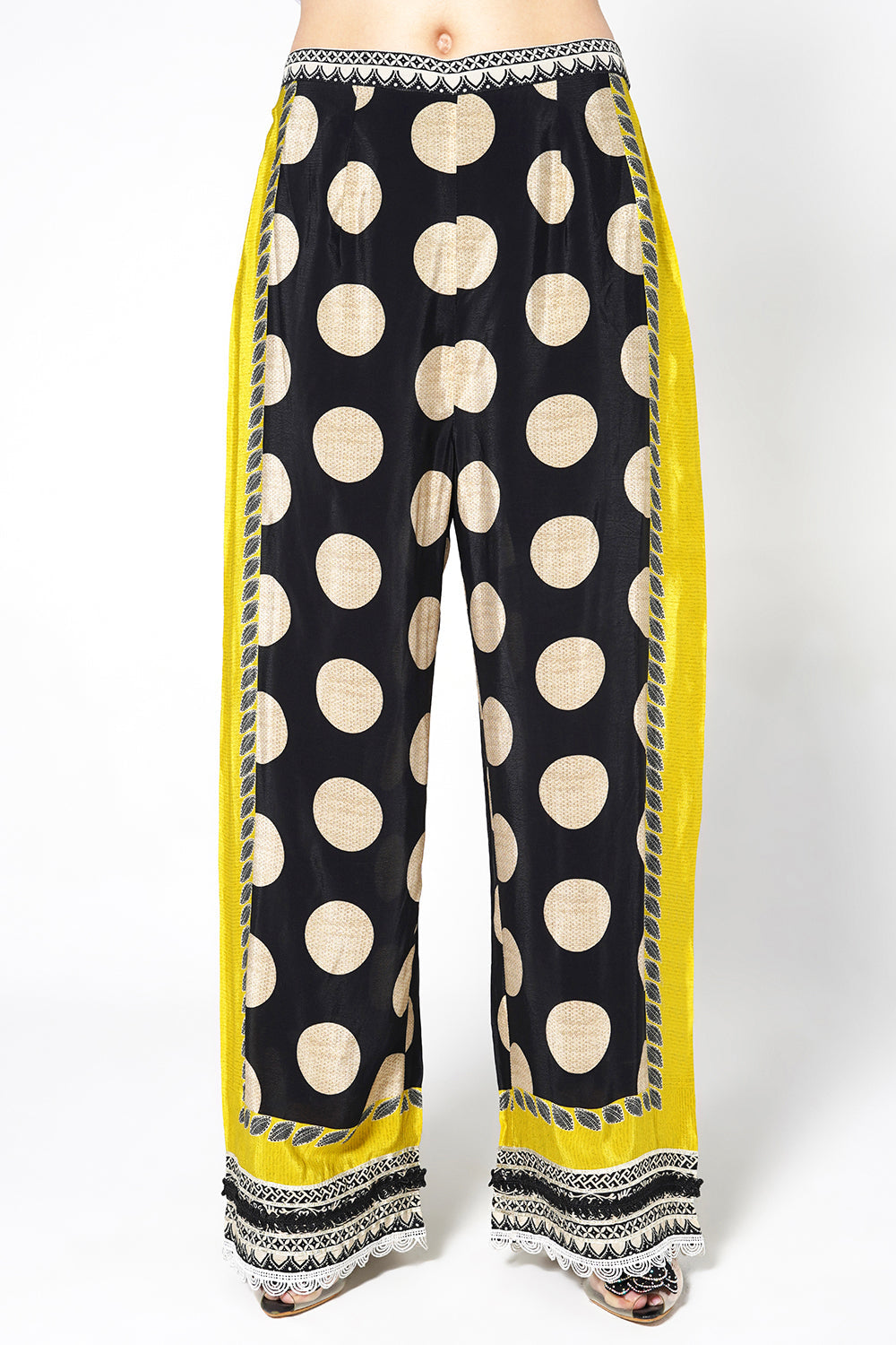 Mosaic Black Yellow Printed crepe Kurta Palazzo Statement Festive Co-Ord