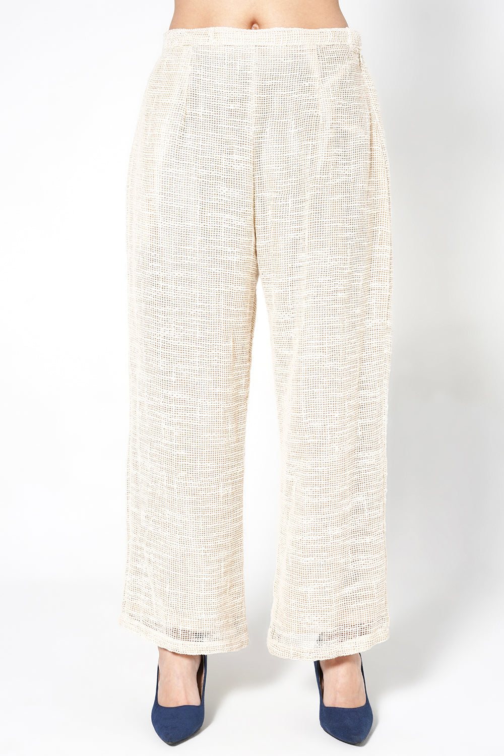 Resha Jute Fabric Lace Detail Designer Co-Ord Set Shirt Palazzo