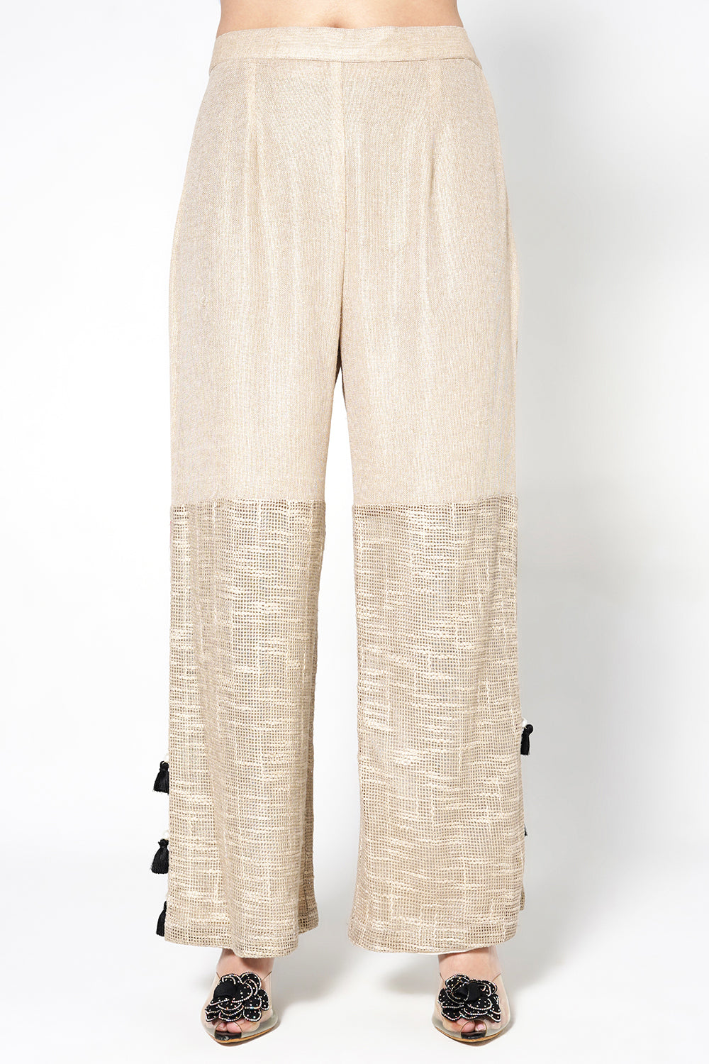 Resha Jute Fabric Statement Designer Co-Ord Set Tassel Detail Outfit