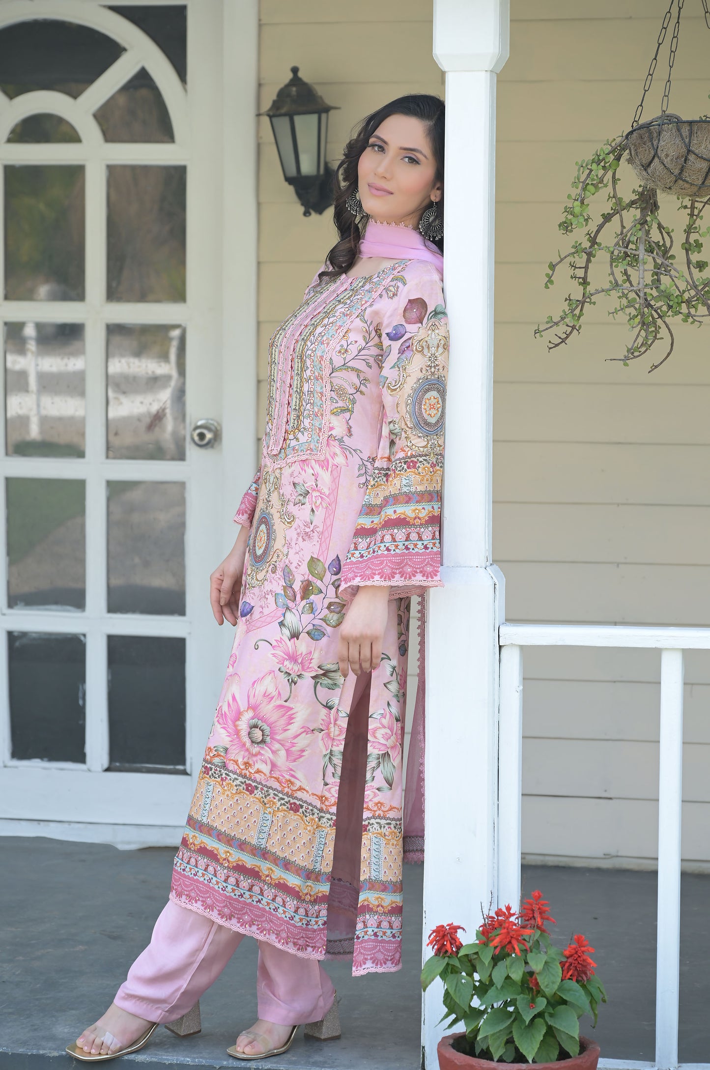 Multi Color Print Suit Set, Cotton Muslin - Summer Collection #ISH-010-03