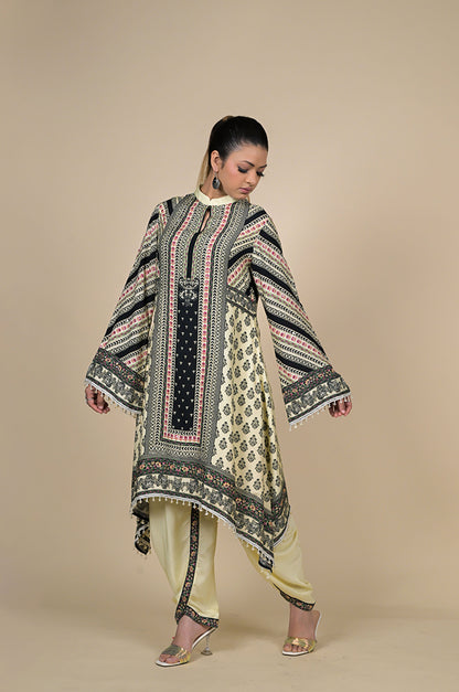 Elegant Traditional Outfit - Handcrafted Design, Premium Quality Fabric Cotton Muslin #ISH-27-02