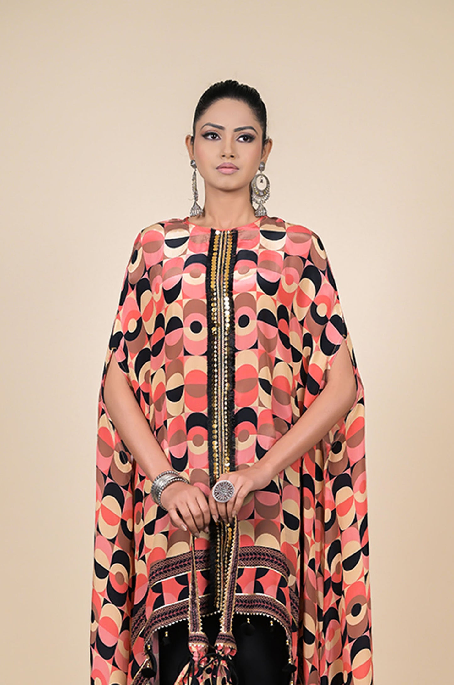 Abstract Multi Color Print Kaftan, Cotton Muslin - Summer Collection #ISH045