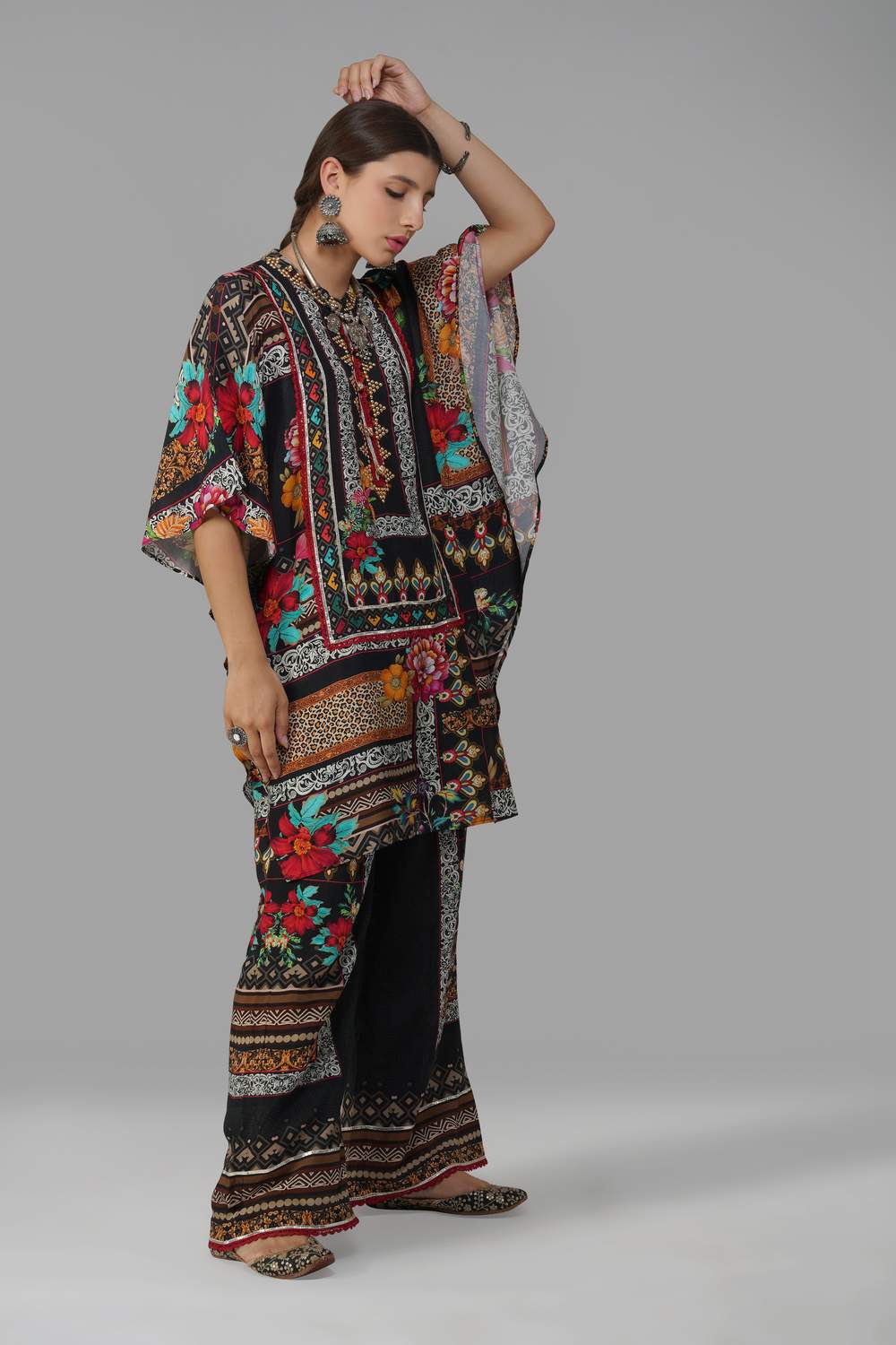 Sawariya Noir Garden Co-ord Set in Cotton Muslin