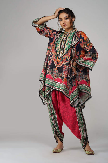 Bohemian Blossom Printed Co-ord Set in Cotton Muslin