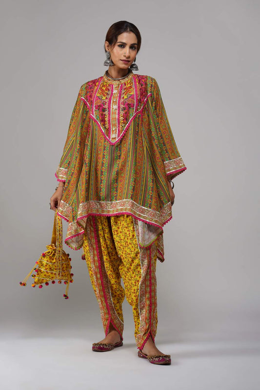 Gulmohar Bloom Ensemble in Cotton Muslin