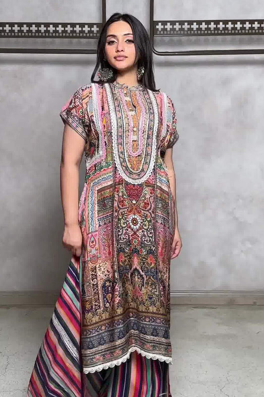 Noorani Heritage A-Line Suit Set in Cotton Muslin