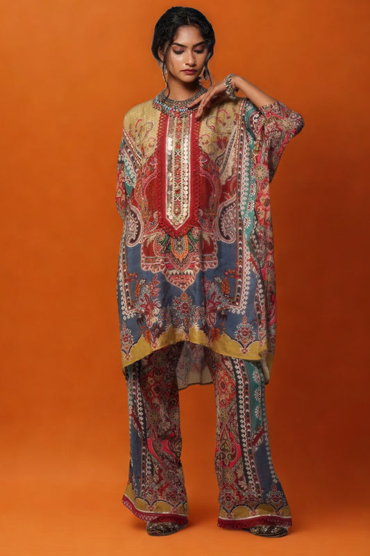 Sawariya Cm-Cotton Muslin Printed Co-ord Set with Mirror Embellishments
