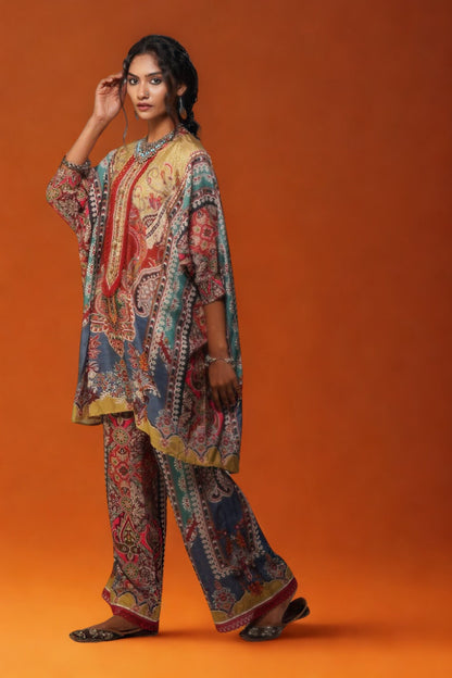Sawariya Cm-Cotton Muslin Printed Co-ord Set with Mirror Embellishments