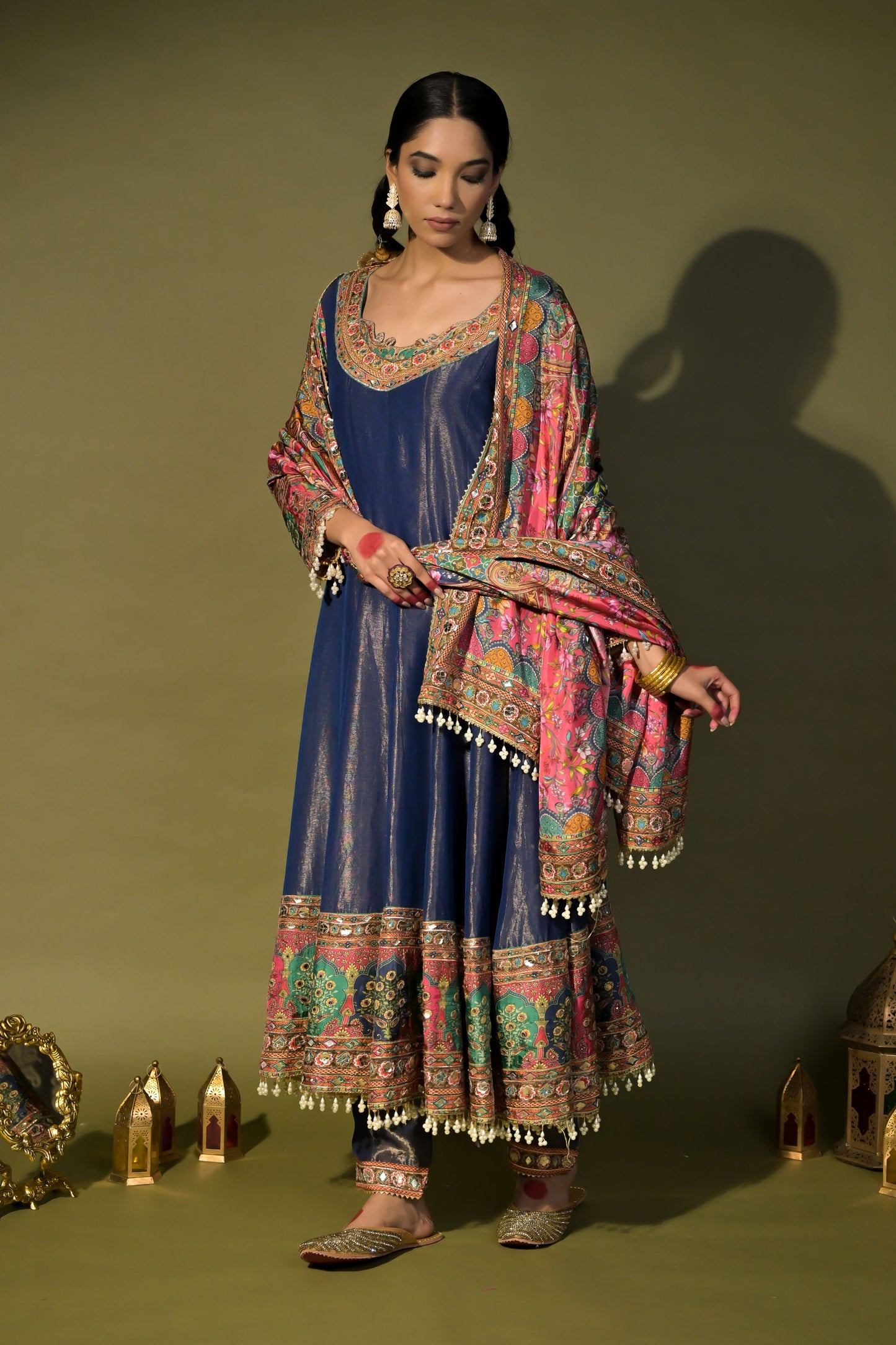 Rajwada Riwaaz: Embrace Royalty with Cobalt Blue Anarkali Suit