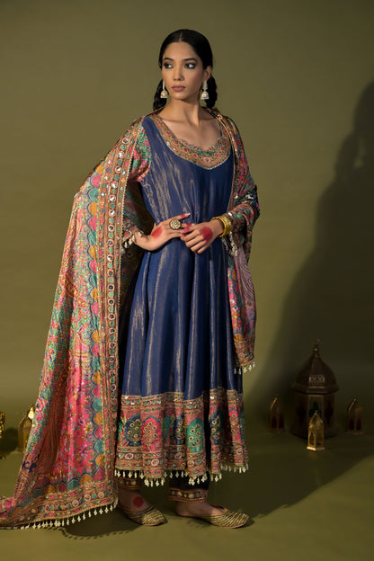 Rajwada Riwaaz: Embrace Royalty with Cobalt Blue Anarkali Suit