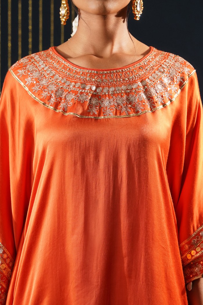 Classic Orange Crepe Choga Suit - Jashn-E-Rang