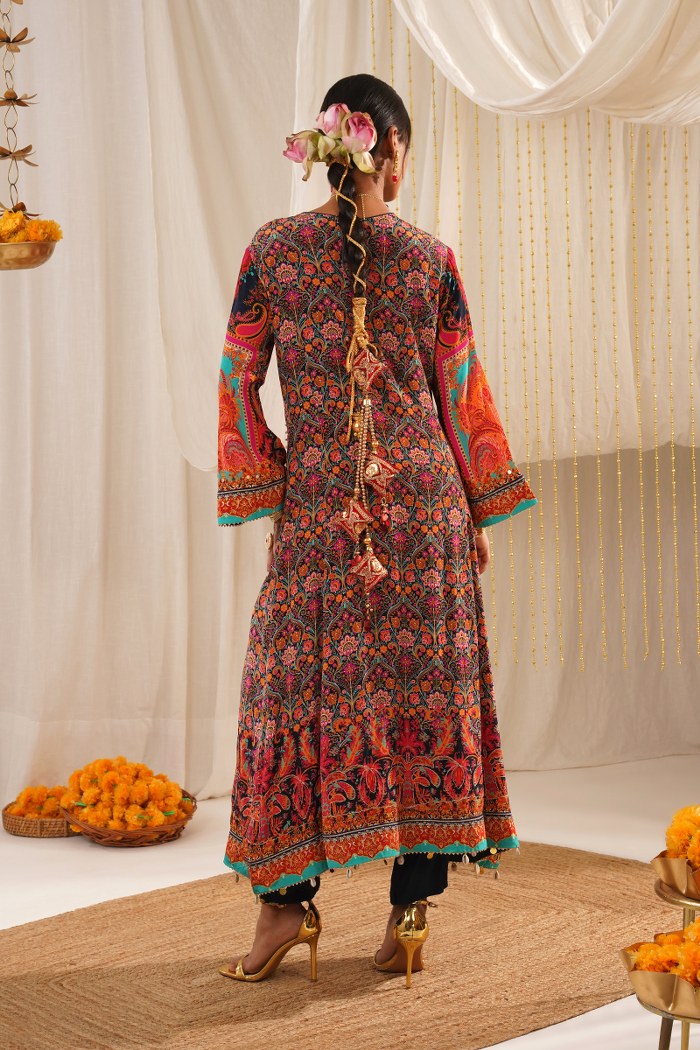 Riwayat - Multicolor Choga Suit - Embroidered Elegance