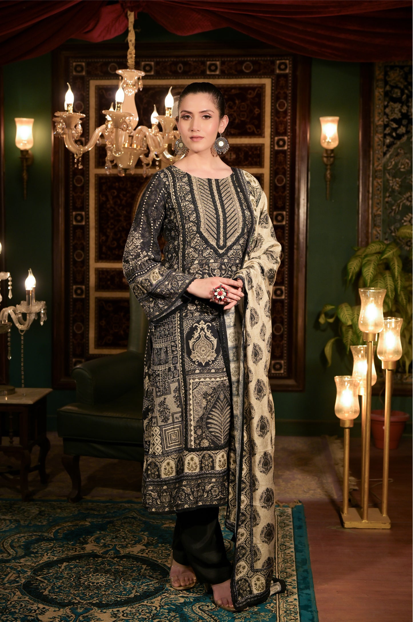 Elegant Traditional Dress - Handcrafted Luxury Ethnic Wear Cotton Muslin #ISH1002