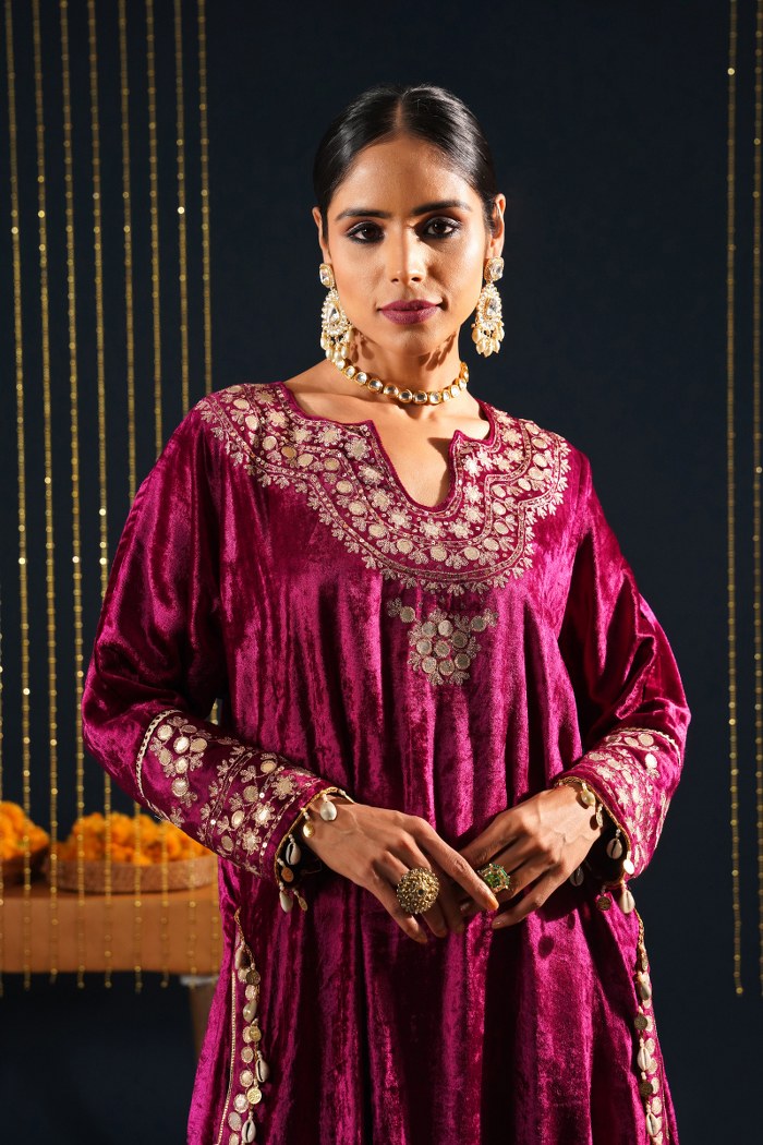 Vibrant Velvet Red Choga - Jashn-E-Rang Celebration Suit