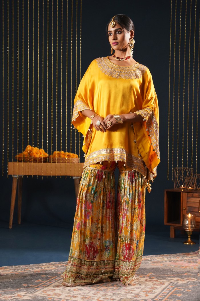 Classic Mustard Crepe Choga Suit - Jashn-E-Rang