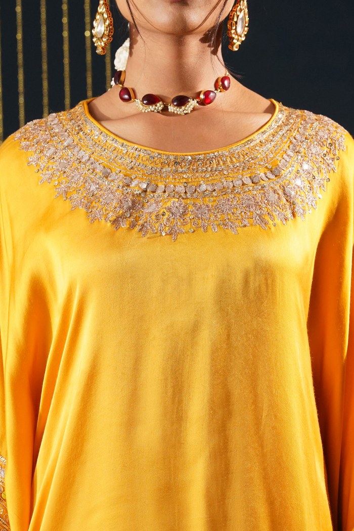 Classic Mustard Crepe Choga Suit - Jashn-E-Rang