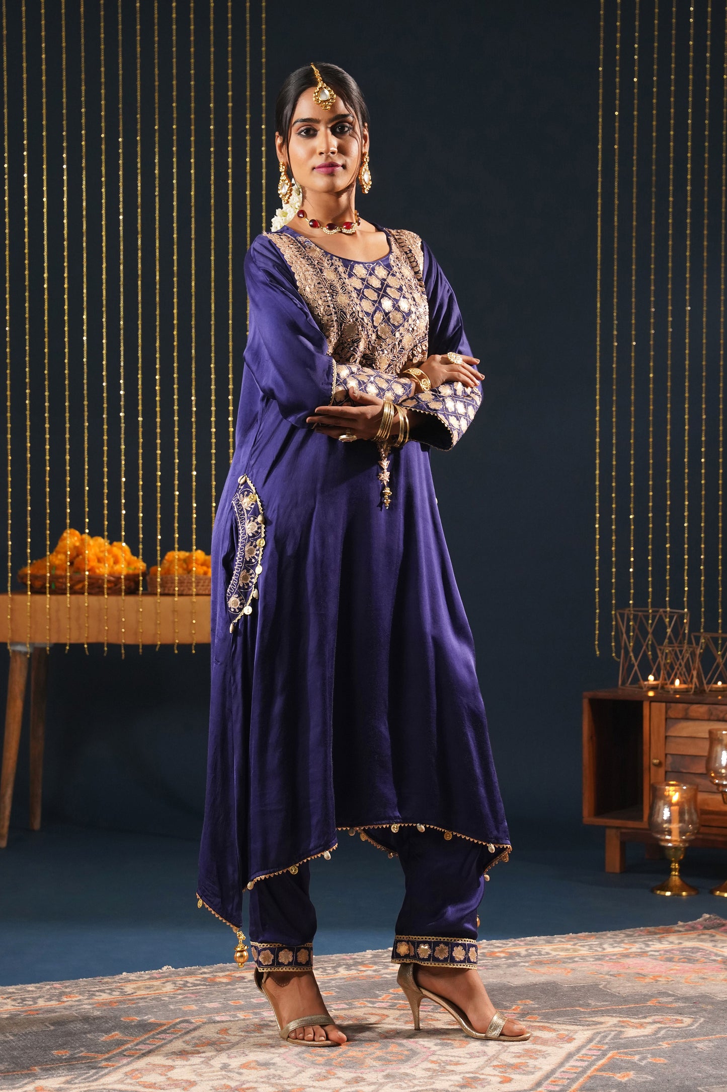 Luxurious Blue Choga Suit Set - Jashn-E-Rang Festive Suit