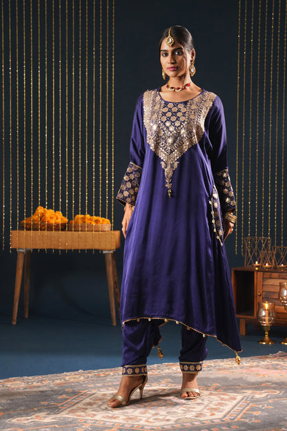 Luxurious Blue Choga Suit Set - Jashn-E-Rang Festive Suit