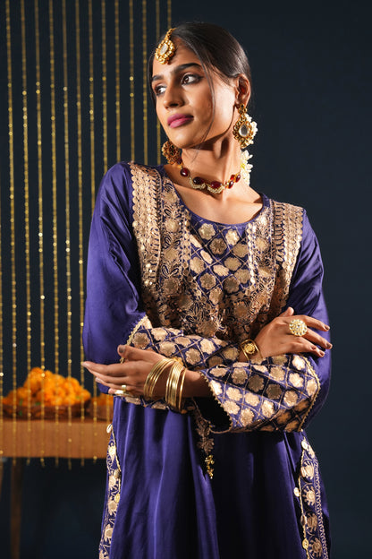 Luxurious Blue Choga Suit Set - Jashn-E-Rang Festive Suit