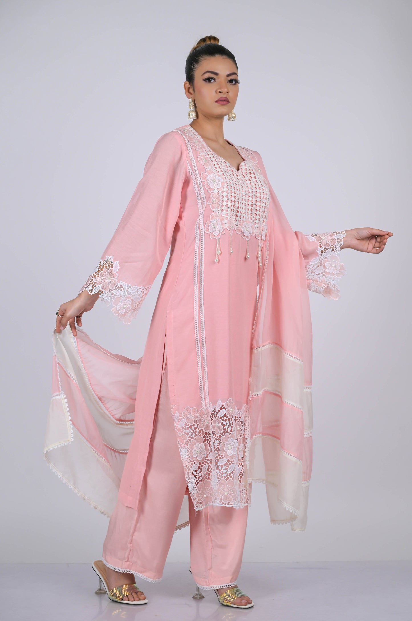 Stunning Blossom Pink Cotton Silk Suit Set - A Touch of Grace and Style - #ISH-53-02