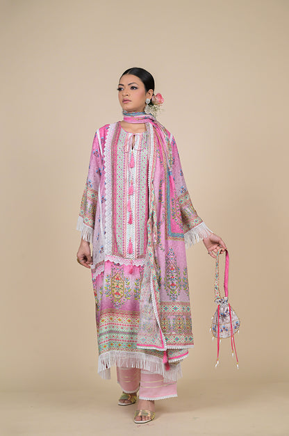 Graceful Looking Pink Designer Suit - Perfect for Every Occasion Cotton Muslin - #ISH-34-01