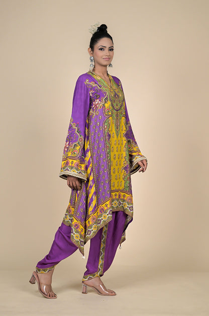 Paisley Print Turquoise Kaftan , Cotton Muslin - Summer Collection #ISH-26-01