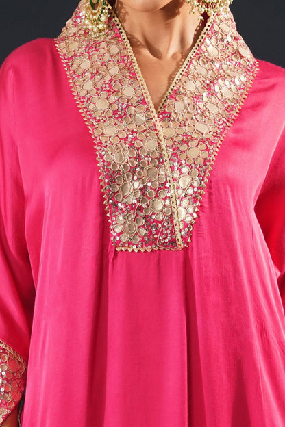 Pink Embroidered Choga Suit Set - Jashn-E-Rang