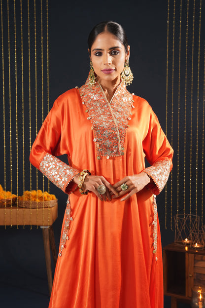 Vibrant Orange Choga Suit - Jashn-E-Rang Festive Elegance