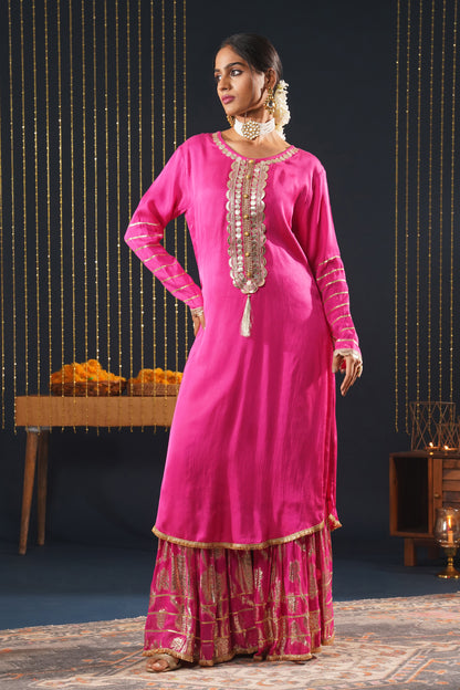 Pink Crepe Choga Suit Effortlessly Elegant - Jashn-E-Rang