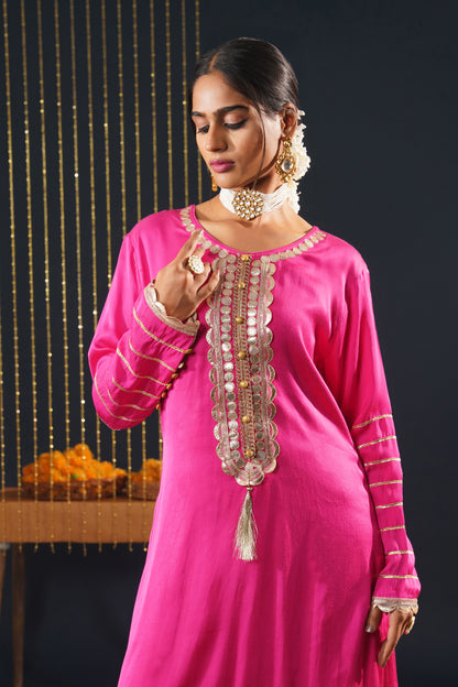 Pink Crepe Choga Suit Effortlessly Elegant - Jashn-E-Rang