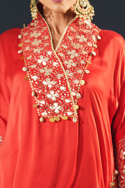 Vibrant Red Choga Suit - Jashn-E-Rang Festive Elegance