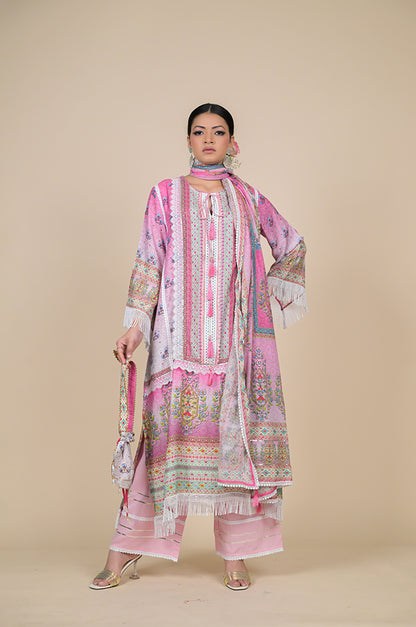 Graceful Looking Pink Designer Suit - Perfect for Every Occasion Cotton Muslin - #ISH-34-01