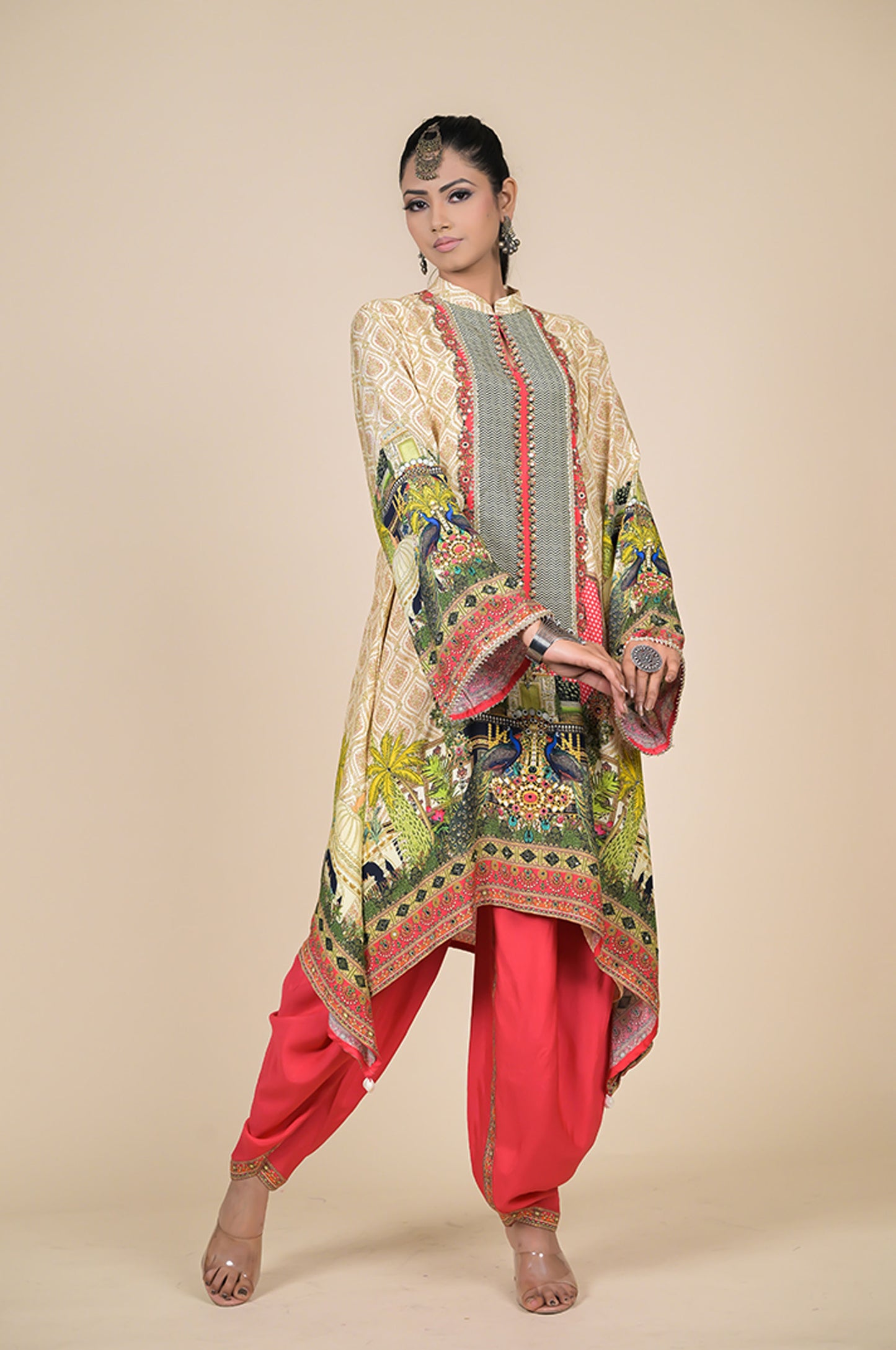 Yellow Printed Kaftan , Cotton Muslin - Summer Collection #ISH-29-01