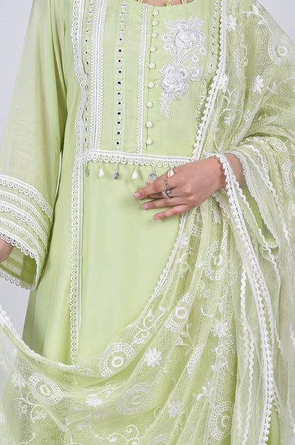 Elegant Green Mist Ensemble Anarkali suit - A Touch of Grace and Style - #ISH-51-02