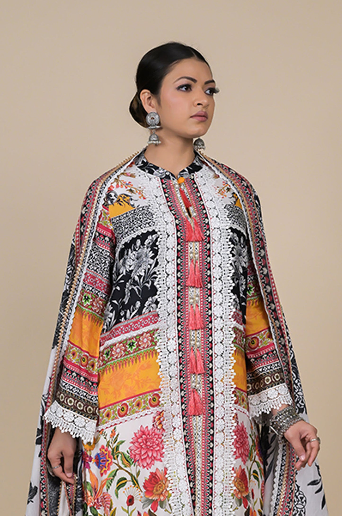 Stunning Multicolor Floral Suit Set - A Timeless Classic Cotton Muslin - #ISH-37-01