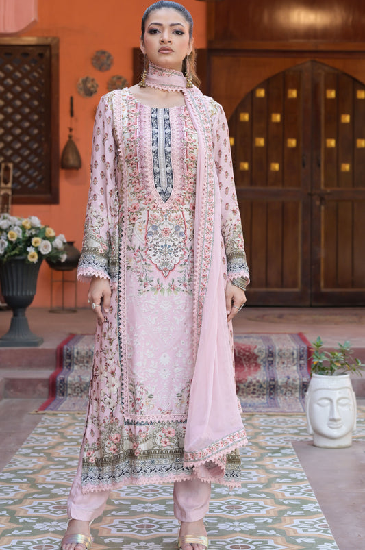 Elegant Pakistani Suit Set, Cotton Muslin - Summer Collection  #ISH1395