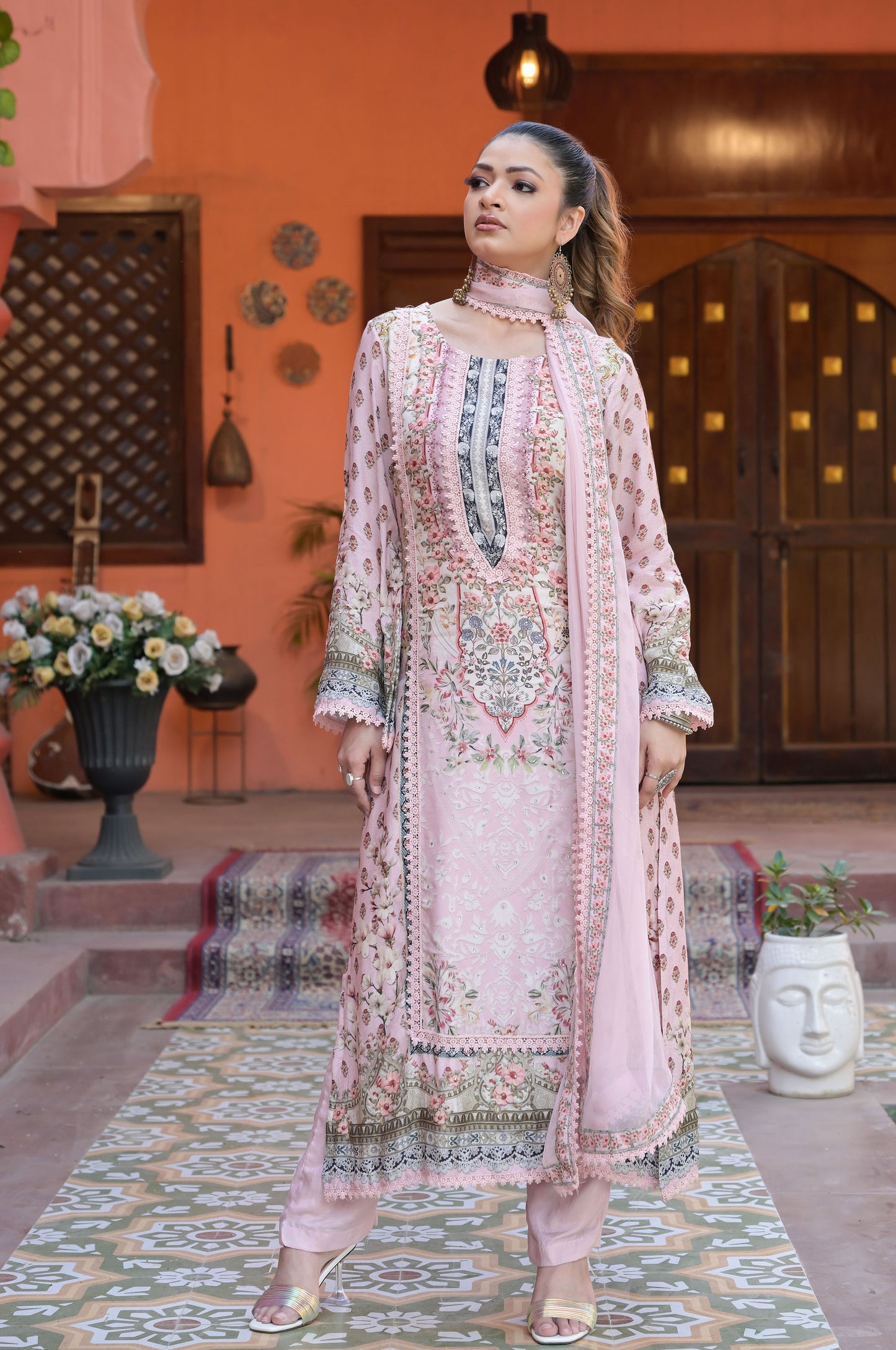 Elegant Pakistani Suit Set, Cotton Muslin - Summer Collection  #ISH1395